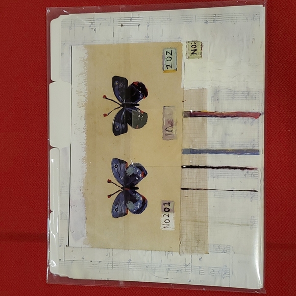 8 Butterfly themed file folders 8.5 x 11.5 2 designs NWOT Garden Whimsy Music - Picture 2 of 5